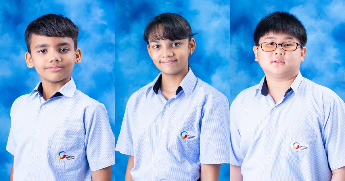 School portraits of the three GIIS Thailand winners from the 4th International Youth Festival.