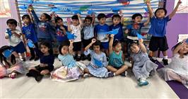 GIIS Kindergarten Students Dive into a Sea of Blue on 'Blue Day'