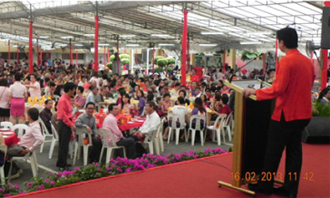 Dr Chia addressing Senior citizens and guests at the Queenstown CC lunch on 16th February