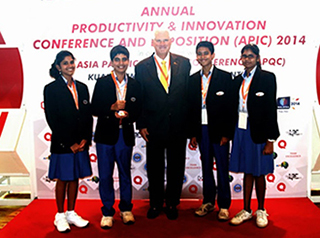 All about quality... Inspired Warriors (from left) Rujuta, Pranit, Varun and Niveditha with APQC chairman Charles Aubrey