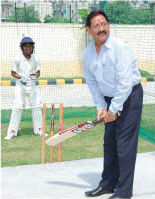 Mr. Chetan Chauhan hits the ball