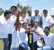 The GIIS Parents Team celebrate their moment of victory