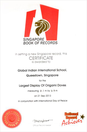 Singapore Book of Records certificate