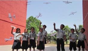 Team GIIS Surat flying the planes