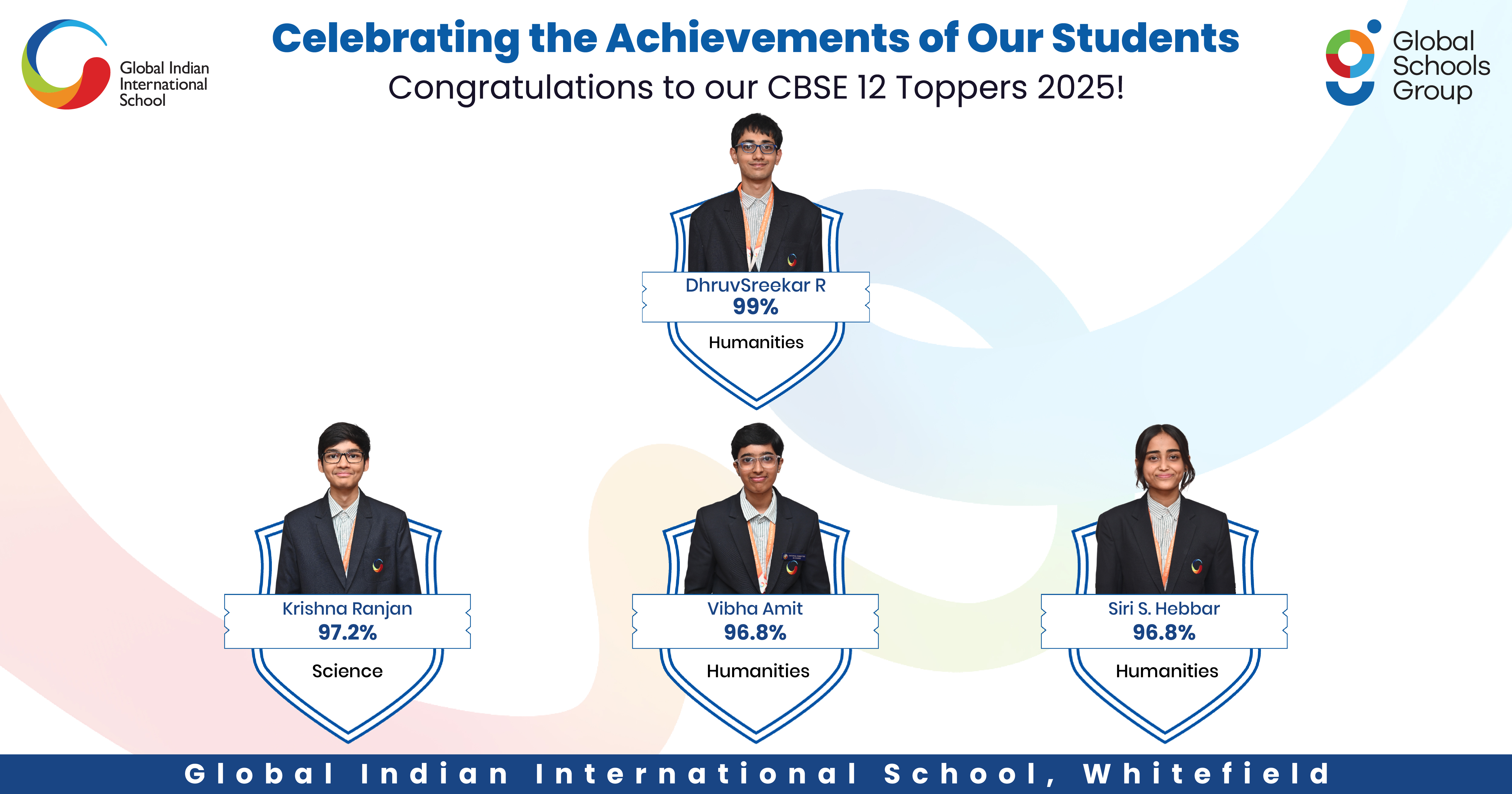 GIIS Whitefield CBSE Grade 12 Toppers
