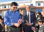 Viswanathan Anand being received with tika ceremony, welcome song