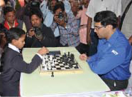 GIIS Indore students playing chess at MCA with Grand Master Viswanathan Anand