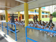 Police Team interacts with Balestier children