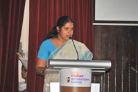 Primary Coordinator Ms Rekha Vaghese compereing the event